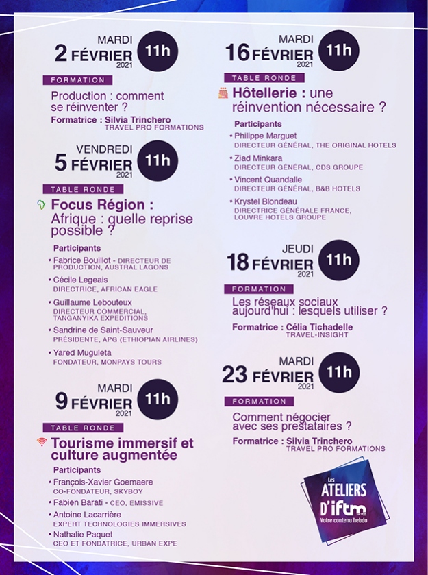 Ateliers IFTM : demandez le programme de février