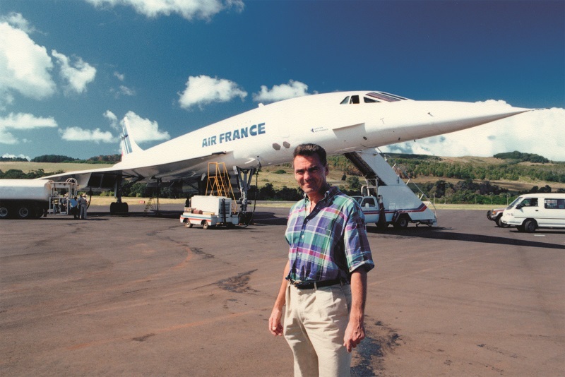 Jean-Maurice Ravon, directeur de TMR, sur l'Île de Pâques. Il y a 30 ans, les premiers tours du monde s'effectuaient en Concorde - DR : TMR