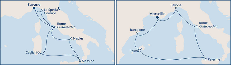 Itinéraires Costa Croisières