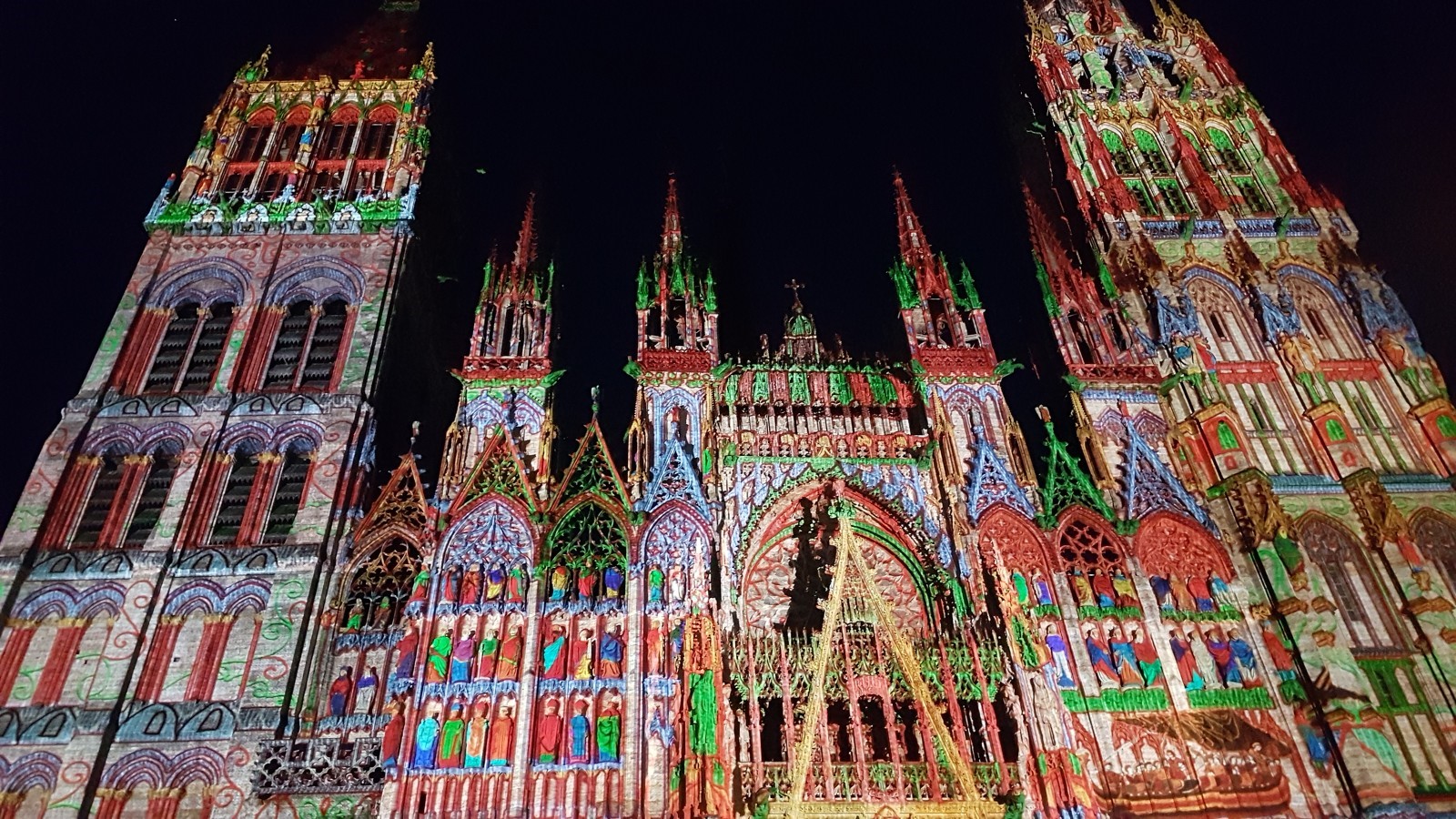 Cathédrale de lumière à Rouen à l'occasion d'une fête médiévale - DR : Séverine Frères / Normandie Tourisme