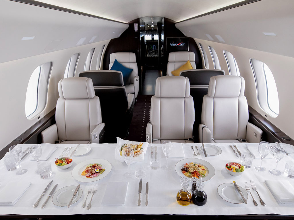 A bord de l'un des Bombardier Global 7500 que VistaJet vient de recevoir © VistaJet