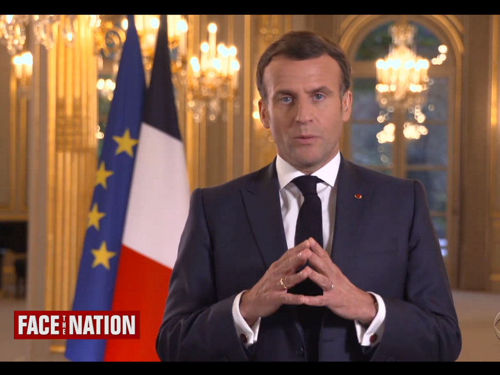 Emmanuel Macron sur la chaîne de TV CBS - DR capture Emmanuel Macron sur la chaîne de TV CBS - DR capture