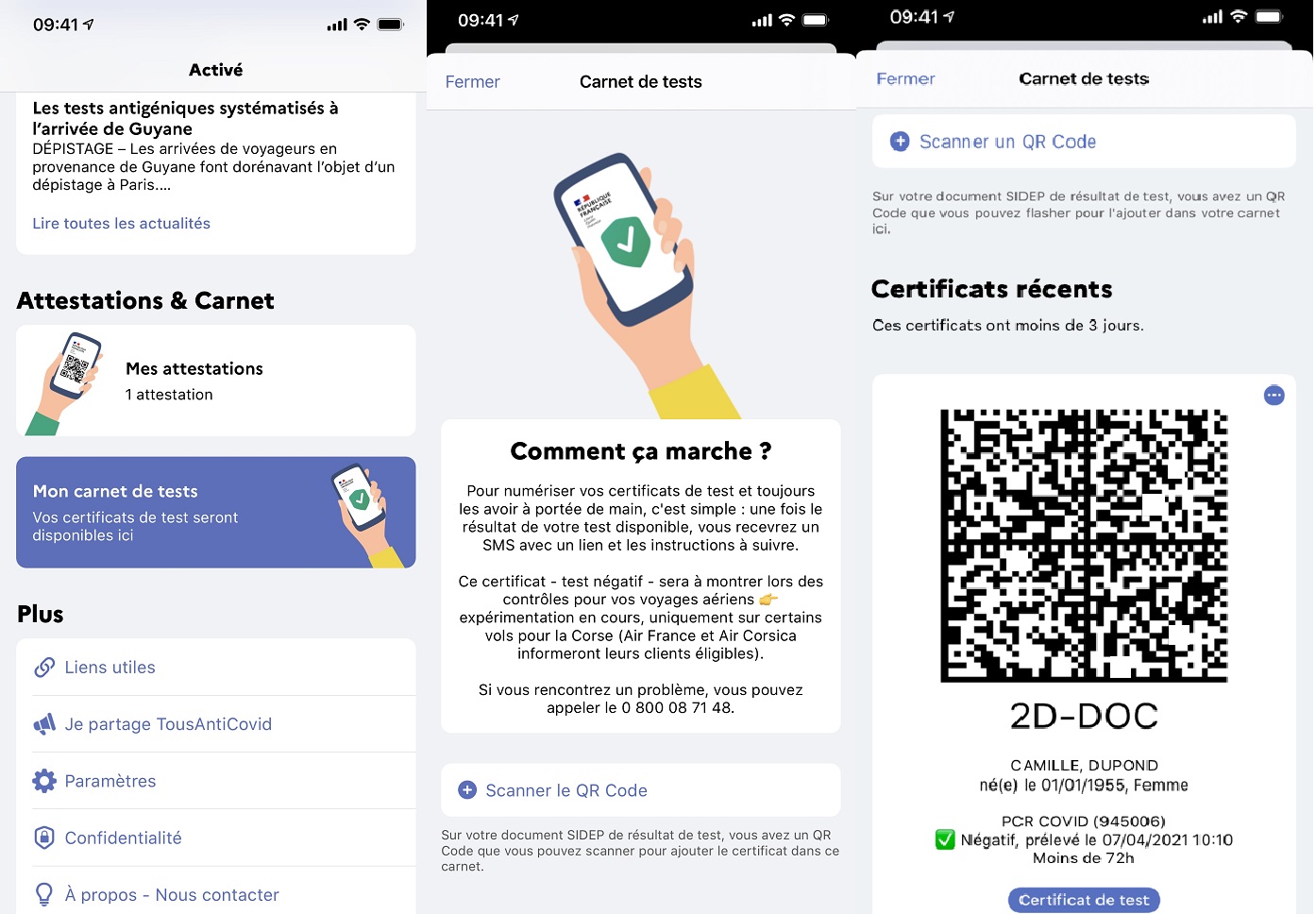 Voici les premiers visuels de TousAntiCovid-Carnet le passeport sanitaire français - DR