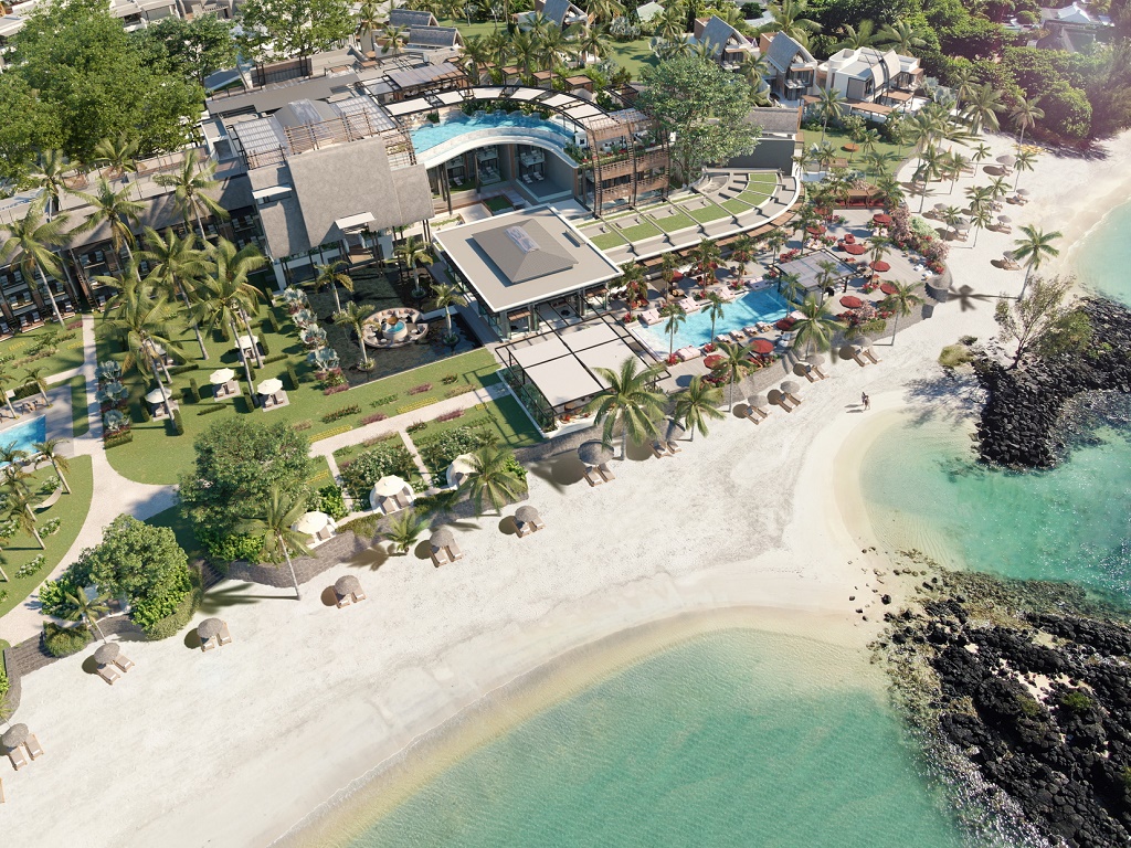 Vue aérienne du LUX* Grand Baie Resort & Residences à l'Ile Maurice - DR