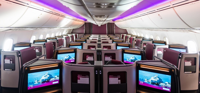La nouvelle suite Adient Ascent Business Class est disposée en épi, dans une configuration 1-2-1 - DR : Qatar Airways