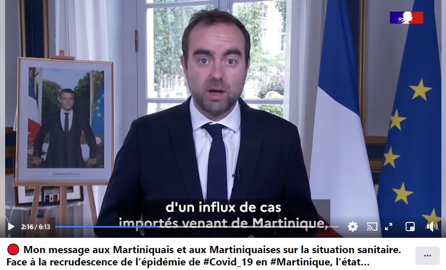 Sébastien Lecornu Ministre des Outre-mer a annoncé le retour des motifs impérieux entre l'Hexagone et la Martinique dès le 21 juillet - DR