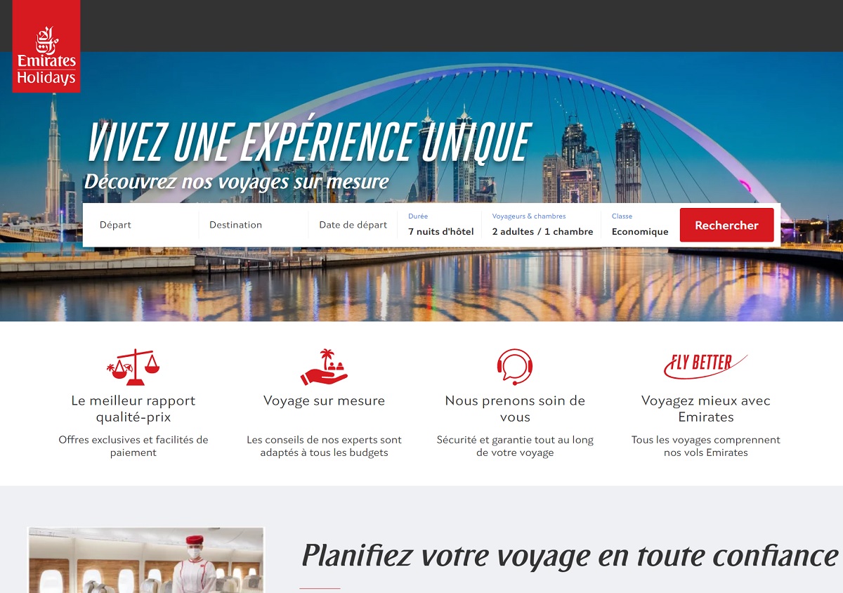 Pour déployer cette nouvelle offre, la compagnie s’est associée à PerfectStay - DR : Emirates Holidays