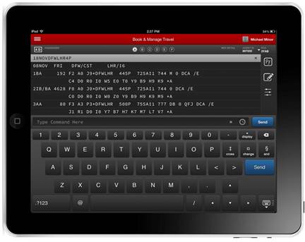 Grâce à l'application Sabre Red Mobile Workspace, les agents de voyages peuvent utiliser les fonctions les plus courante du GDS depuis leur iPad - DR