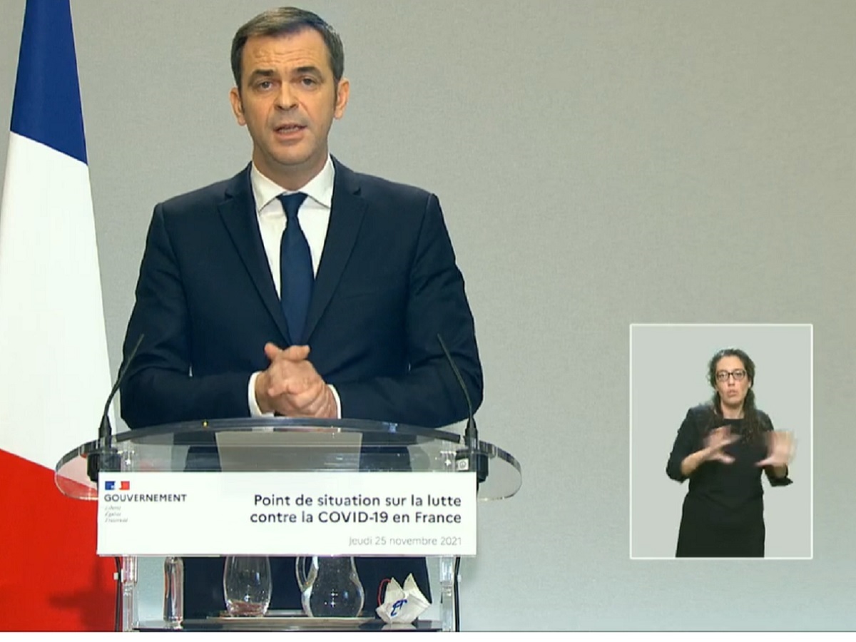 Intervention d'Olivier Véran, le ministre de la Santé sur les nouvelles mesures sanitaires ce jeudi 25 novembre 2021 - Caputre écran Intervention d'Olivier Véran, le ministre de la Santé sur les nouvelles mesures sanitaires ce jeudi 25 novembre 2021 - Caputre écran