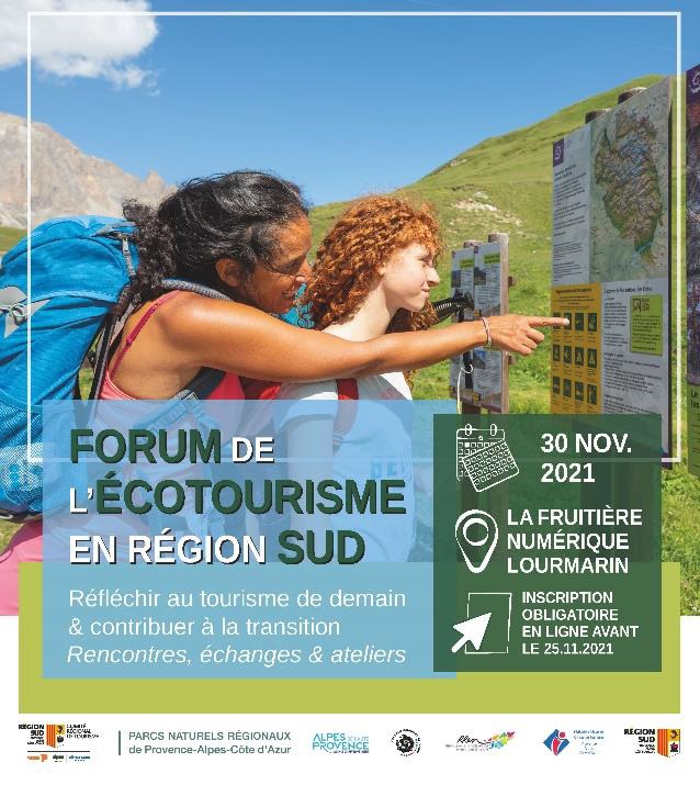 Le Forum de l'Ecotourisme en Région Sud se tiendra le 30 novembre 2021 à la Fruitière numérique à Lourmarin. Le Forum de l'Ecotourisme en Région Sud se tiendra le 30 novembre 2021 à la Fruitière numérique à Lourmarin.