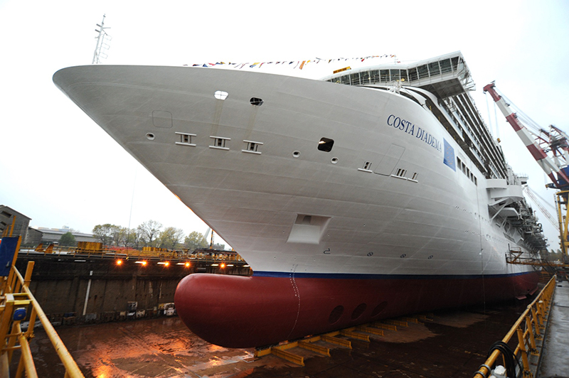 Mise à flot du Costa Diadema aux chantiers navals Fincantieri de Marghera - DR : Costa Crociere