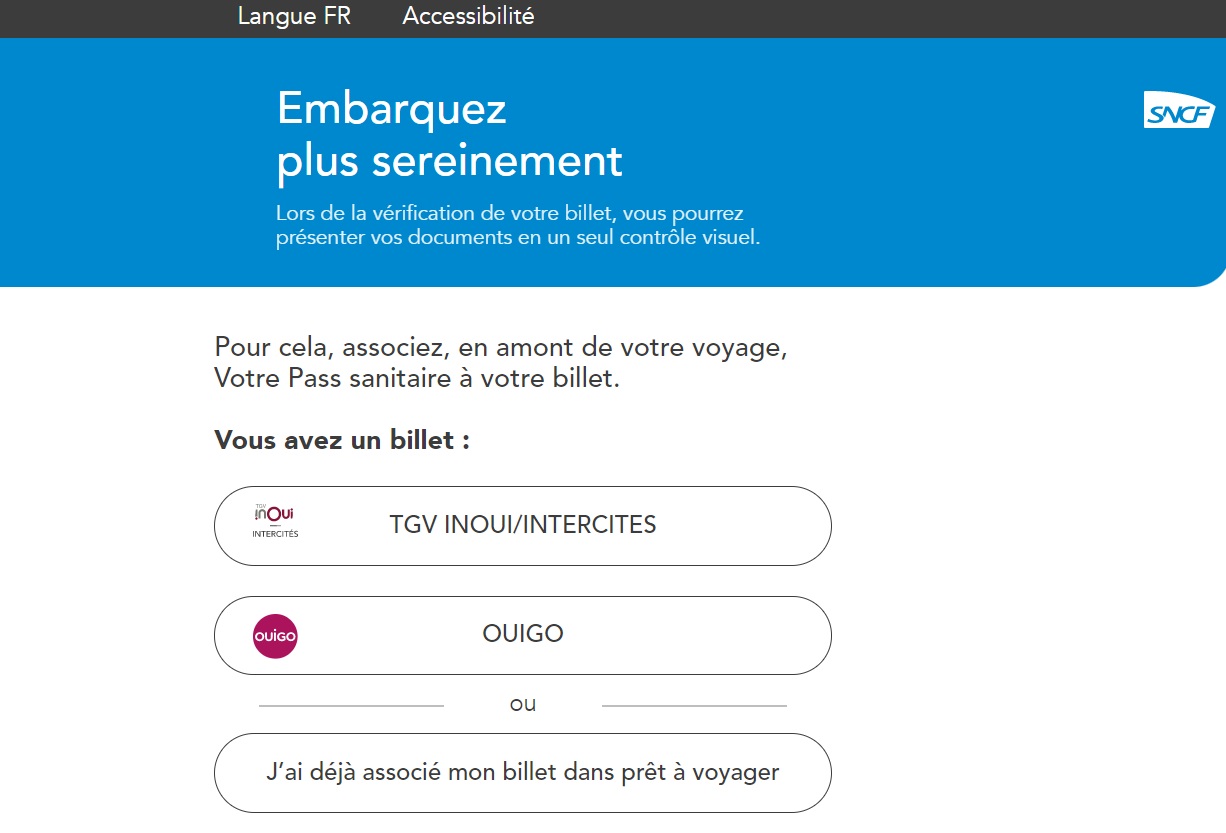La plateforme "Prêt à voyager" fait le lien entre le billet de train et le passe sanitaire - DR La plateforme "Prêt à voyager" fait le lien entre le billet de train et le passe sanitaire - DR