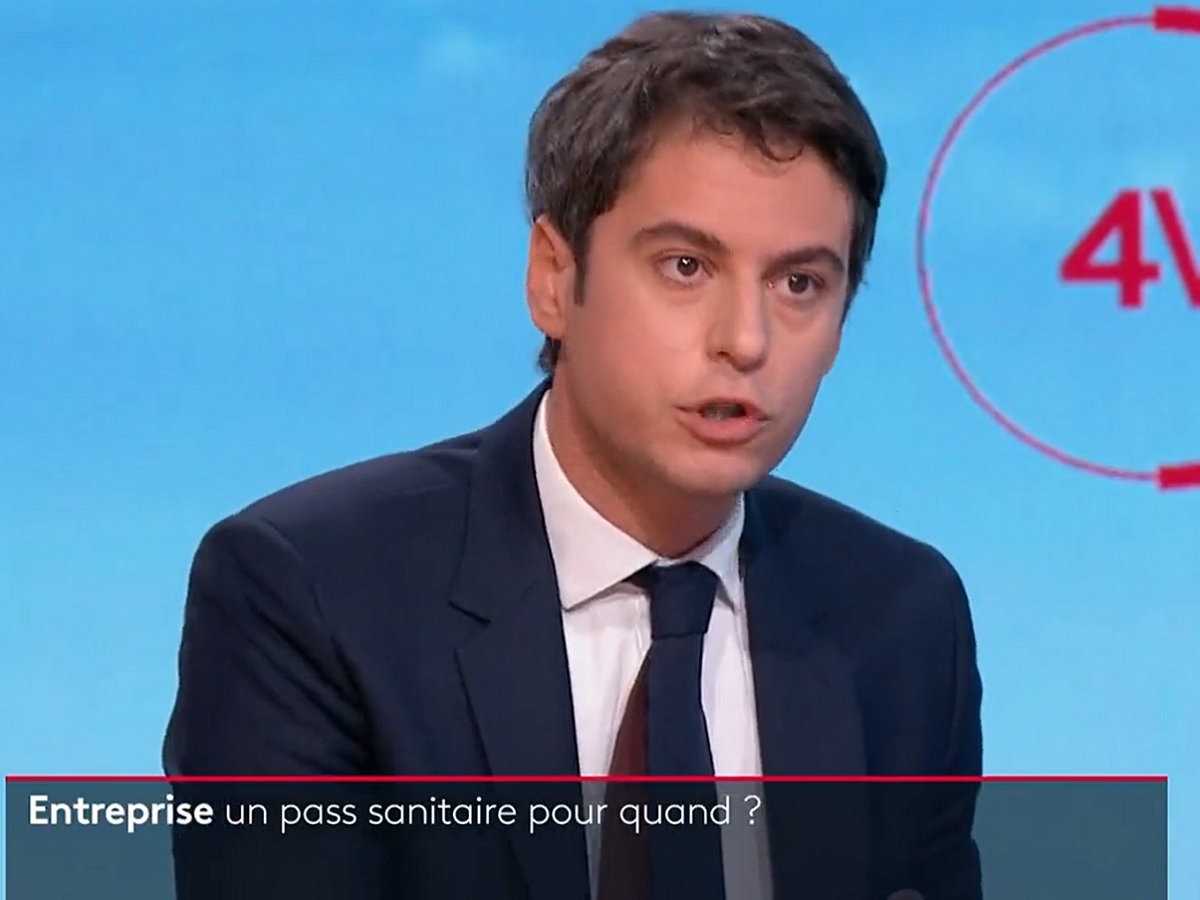 Gabriel Attal rappelle que le variant omicron a entrainé un déluge de contaminations au Royaume-Uni - capture écran