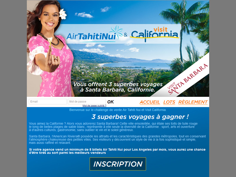 Californie : challenge de ventes de Visit California et Air Tahiti Nui