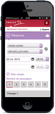Il est désormais possible de réserver des billets Thalys directement depuis l'application mobile - DR