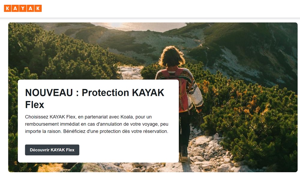 "Nous proposons deux produits en marque blanche pour Kayak.fr, puis d'en lancer un troisième en 2022," selon Ugo Weyl  (Koala) "Nous proposons deux produits en marque blanche pour Kayak.fr, puis d'en lancer un troisième en 2022," selon Ugo Weyl  (Koala)