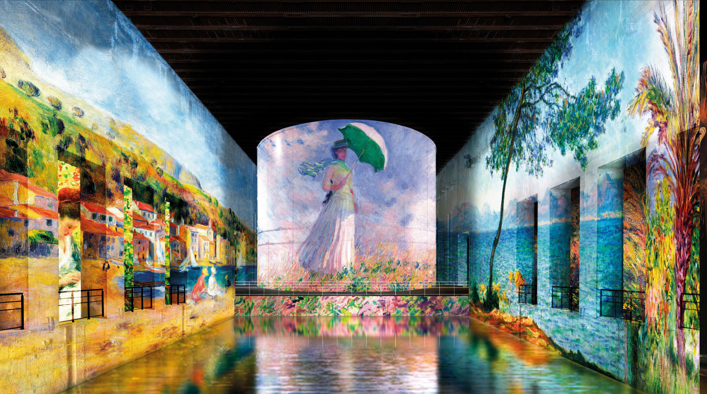 Exposition immersive de Monet aux Bassins des Lumières de Bordeaux (© Culturespaces)