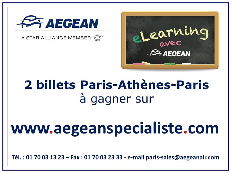 Pour ceux qui auront 100% de réussite, un tirage au sort sera fait le 31 mars. A la clef : deux billets Paris-Athènes aller-retour à gagner !