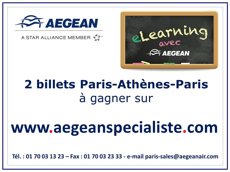 Pour ceux qui auront 100% de réussite, un tirage au sort sera fait le 31 mars. A la clef : deux billets Paris-Athènes aller-retour à gagner ! Pour ceux qui auront 100% de réussite, un tirage au sort sera fait le 31 mars. A la clef : deux billets Paris-Athènes aller-retour à gagner !