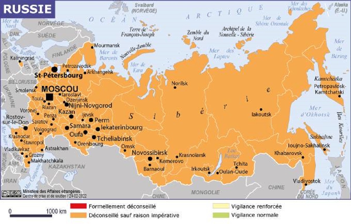 La carte de la Russie publiée par le Quai d'Orsay - Photo MEAE
