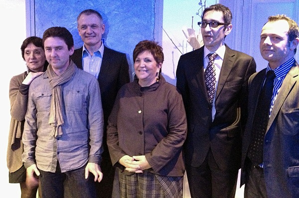 La présidente du Cediv et ses administrateurs lors de la soirée de présentation des voeux avec Antonia Hodeau, Cordier Pascal, Frédéric Sainte Marie, Minchella Adriana, Stéphane Fulcrand et Pierre Doucet /photo Cediv