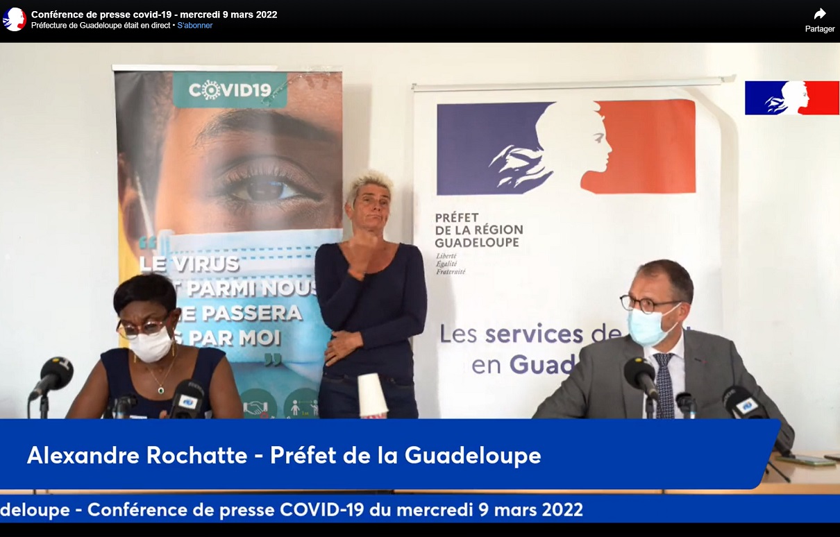 Covid Guadeloupe : le préfet Alexandre Rochatte a tenu une conférence de presse pour annoncer le maintien des mesures de freinage à minima pendant une semaine. - DR