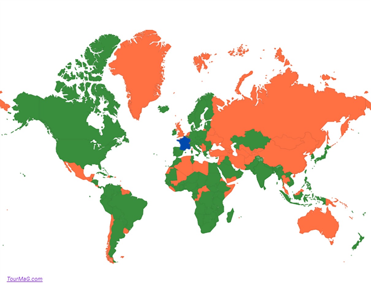La Tunisie, les Etats-Unis et 21 pays passent en vert !