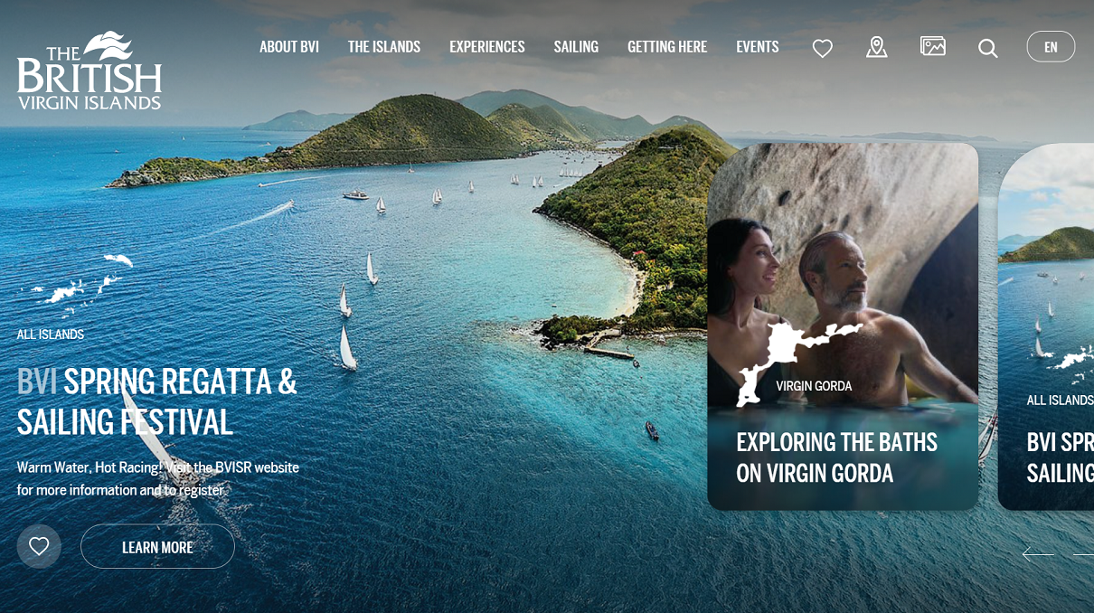 Le nouveau site web des îles Vierges britanniques - DR