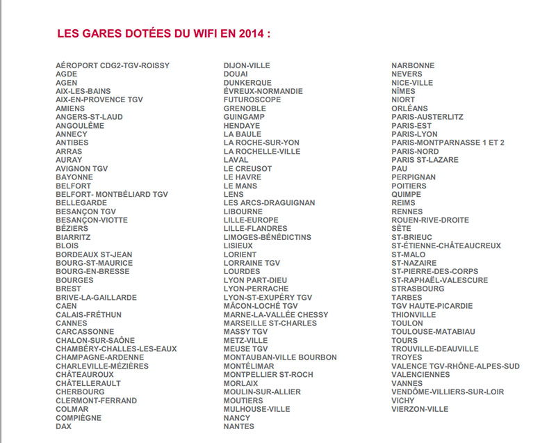 SNCF : le wifi gratuit dans 128 gares françaises d'ici un an SNCF : le wifi gratuit dans 128 gares françaises d'ici un an