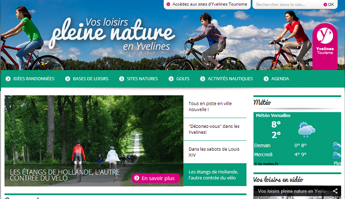 www.loisirs-yvelines.fr est le nouveau site grand public pour les loisirs de pleine nature dans les Yvelines - Capture d'écran