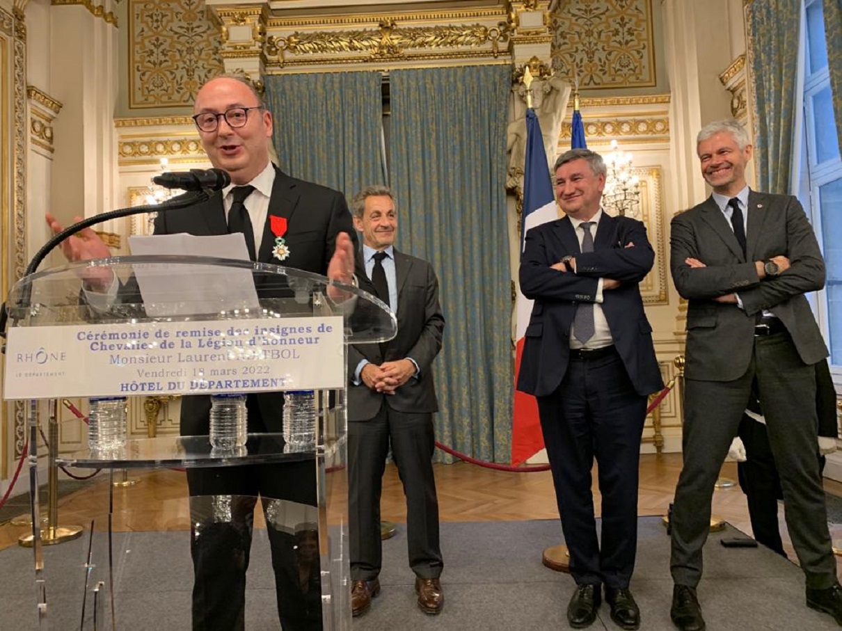 Laurent Abitbol a été décoré par Nicolas Sarkozy à Lyon - DR