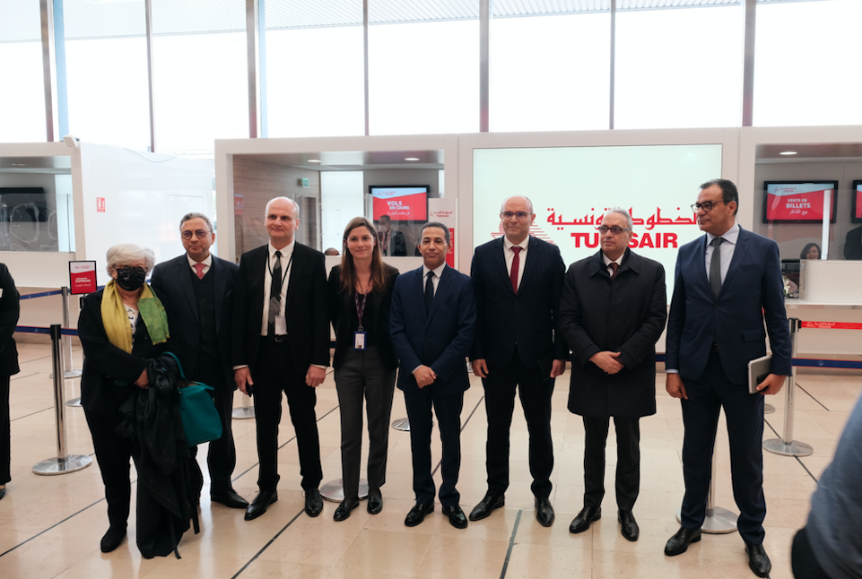 En présence de nombreux partenaires français, une délégation de Tunisair a inauguré, mardi 29 mars, une nouvelle agence à Orly 4 © Nicolas Nédellec