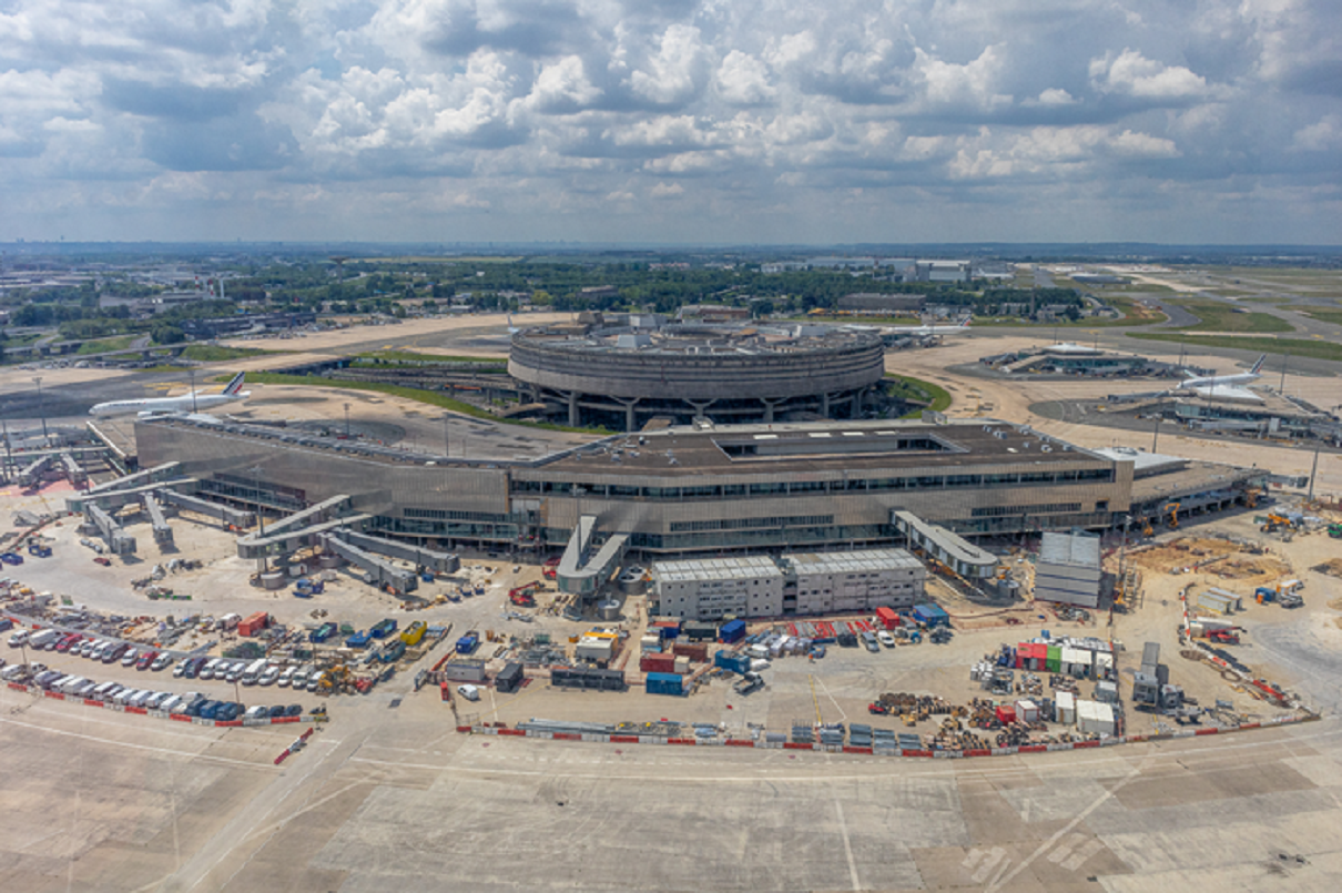 Vue aérienne de la Jonction des Satellites 1 et 3 du Terminal 1 de Paris-Charles de Gaulle © Arnaud Gaulupeau pour Groupe ADP