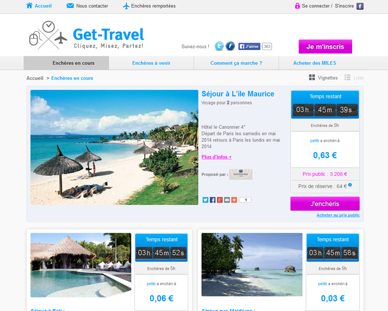 Enchères : rien ne va plus pour le voyage avec Get-travel.com !