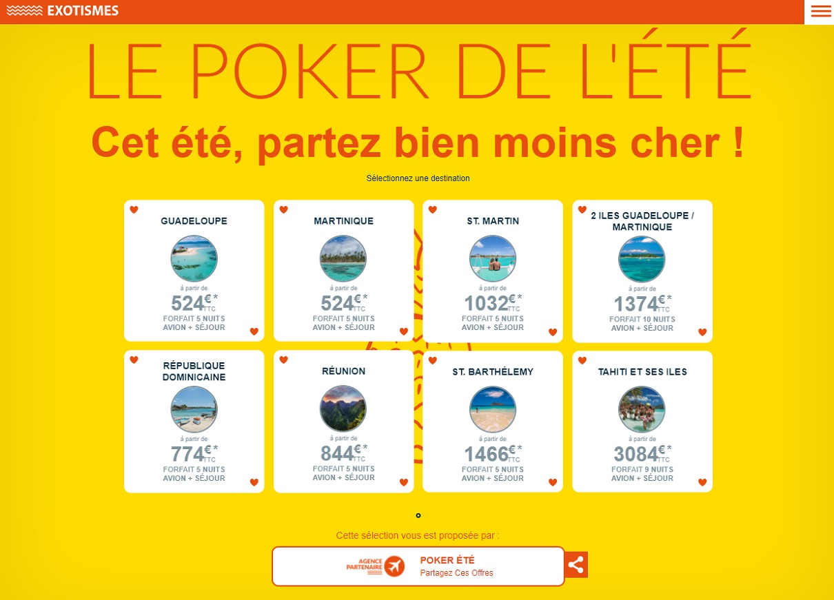 Le Poker de l'été d'Exotismes revient après deux ans d'absence - DR