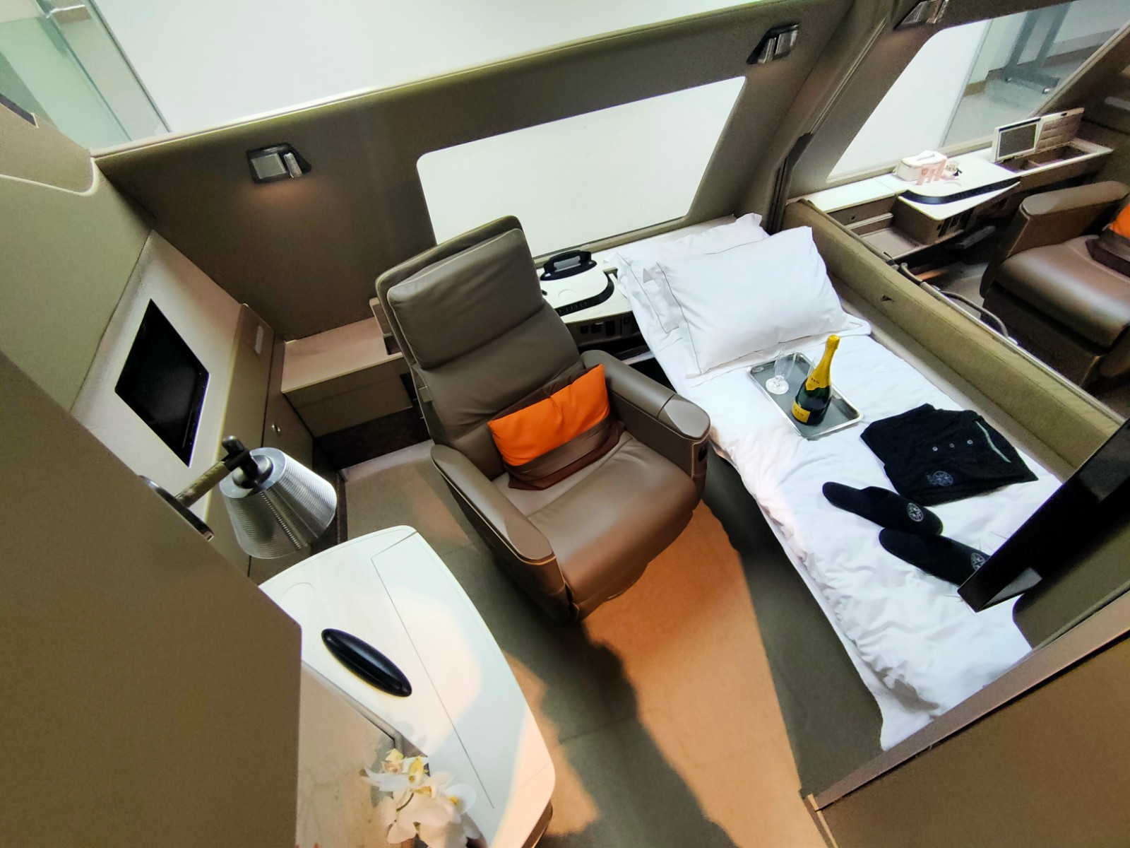 Les fameuses Suites première classe des A380 de Singapore Airlines © PG TM Les fameuses Suites première classe des A380 de Singapore Airlines © PG TM