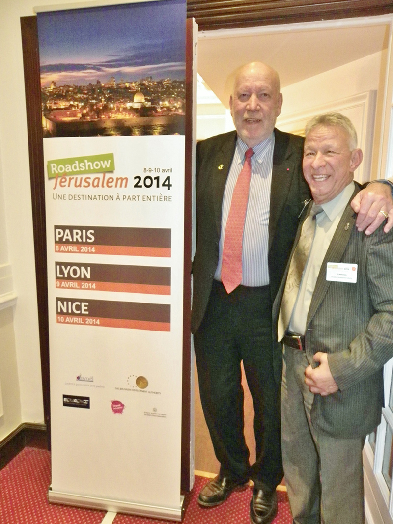 Gaël de la Porte du Theil, président d’Interface Tourism France (gauche) avec Eli Nahmias (droite), directeur du tourisme de la ville de Jérusalem, en déplacement à Nice - DR : M.B.