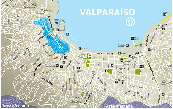 Valparaiso : l'incendie ne menace pas les zones touristiques