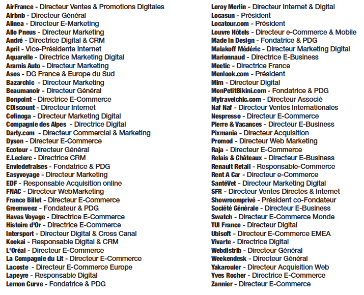 La liste des décideurs déjà inscrits à cette summer édition
