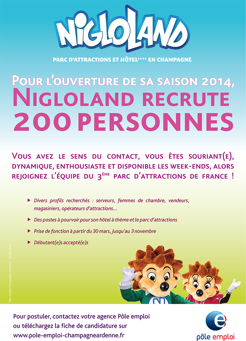 Nigloland : 200 postes à pourvoir pour la saison 2014