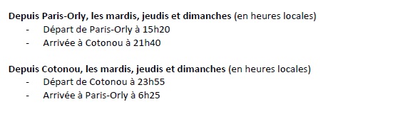 Corsair : Cotonou (Bénin) desservie depuis Paris-Orly Corsair : Cotonou (Bénin) desservie depuis Paris-Orly