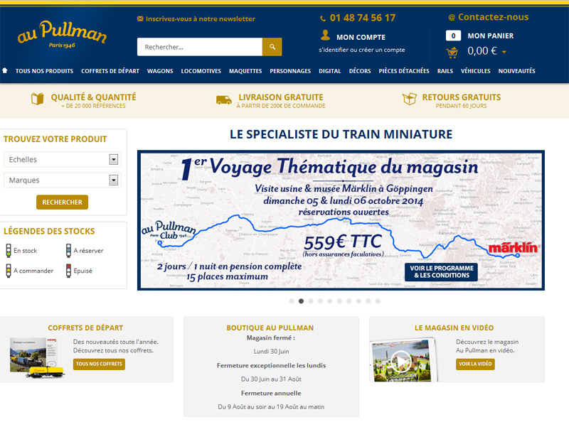 Le site web du magasin Au Pullman fait la promotion du 1er voyage thématique lancée par la boutique - DR Le site web du magasin Au Pullman fait la promotion du 1er voyage thématique lancée par la boutique - DR