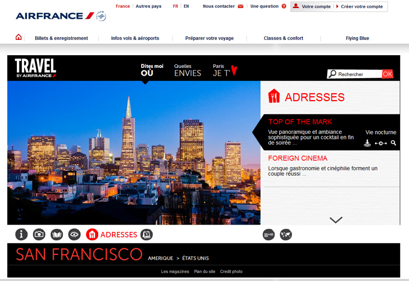 Air France lance un City guide en ligne