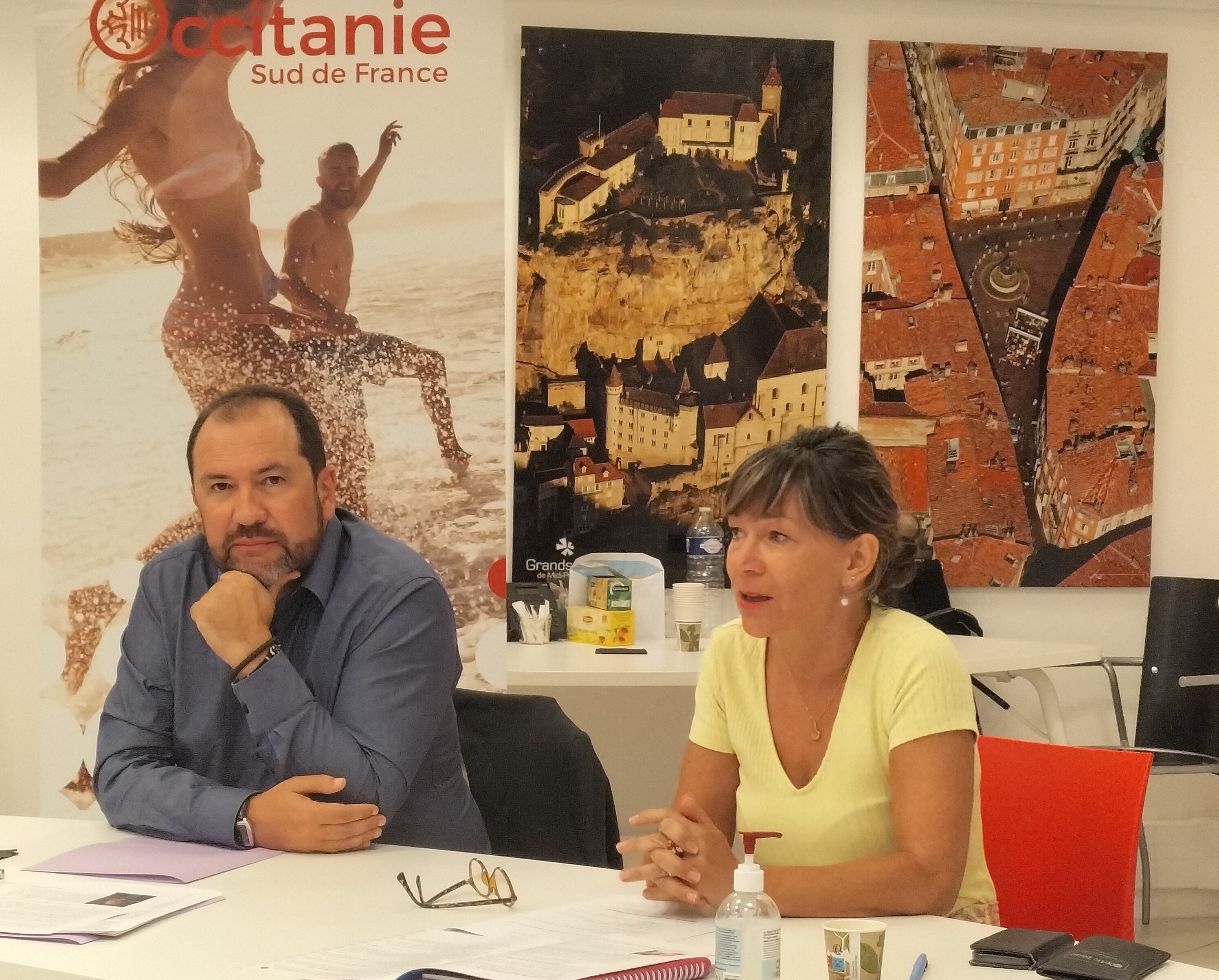 Vincent Garel, président du CRTL, et Muriel Abadie, vice-présidente de la Région Occitanie en charge du Tourisme durable, des Loisirs et du Thermalisme (©CRTL)