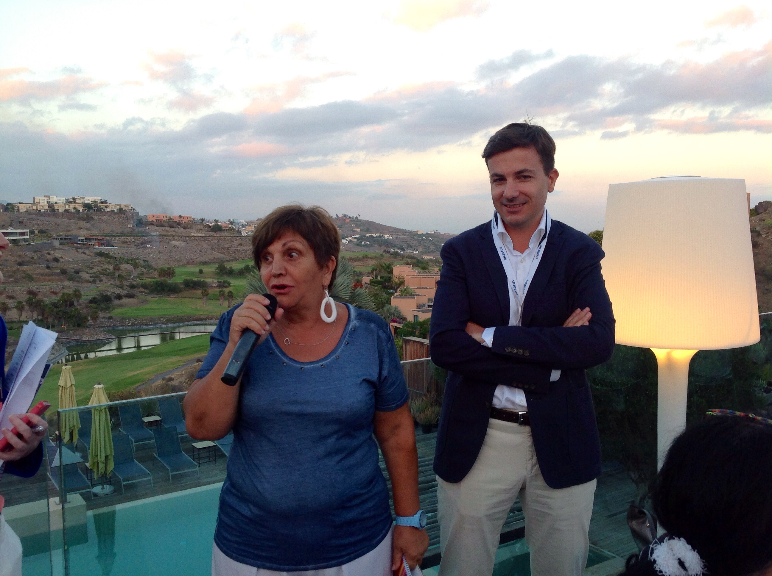 Adriana Minchella avec Frédéric Saunier, directeur commercial d'Amadeus