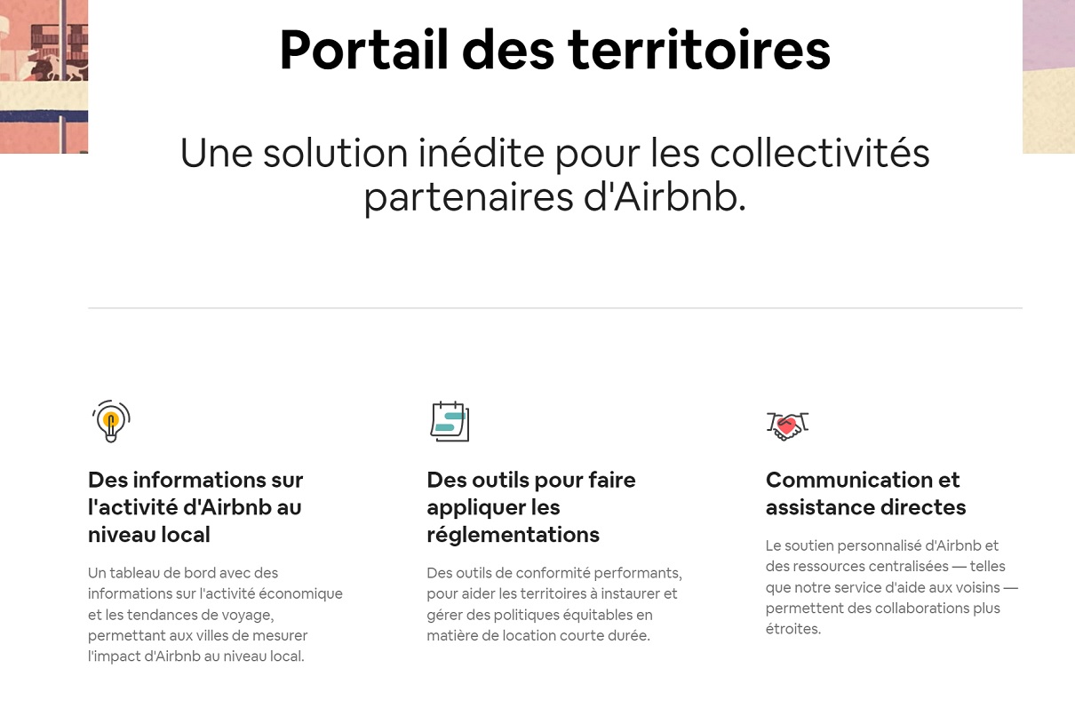 La ville aura également accès au Portail des territoires, une ressource développée par Airbnb afin de donner aux responsables locaux une meilleure visibilité de la fréquentation touristique sur leur territoire.