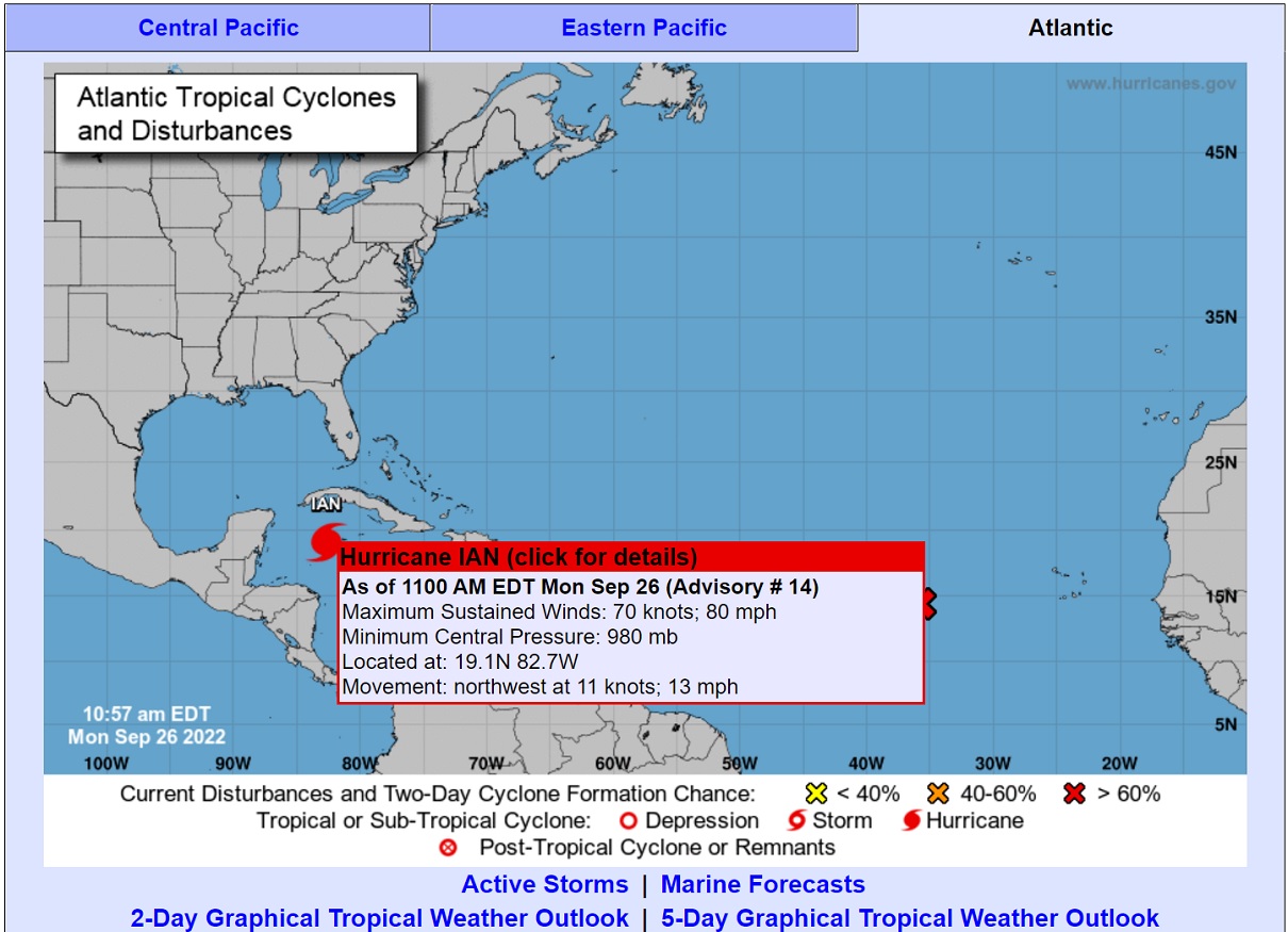 Tempête tropicale Ian : plusieurs alertes ont été émises à Cuba, et en Floride aux Etats-Unis - DR