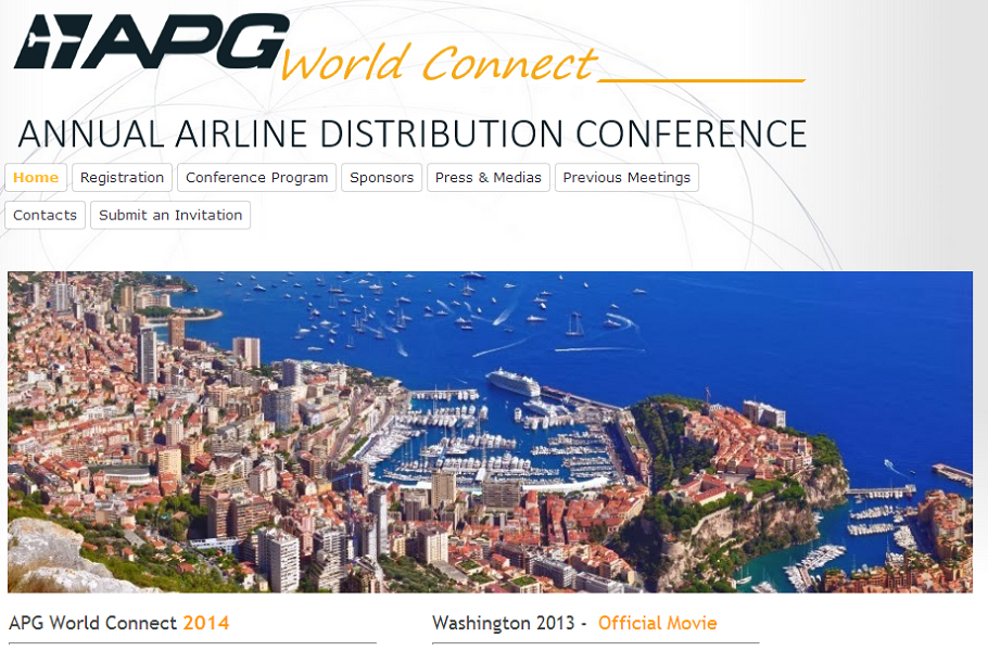La prochaine édition d'APG World Connect se déroulera du 29 au 31 octobre 2014, à Monaco - Capture d'écran