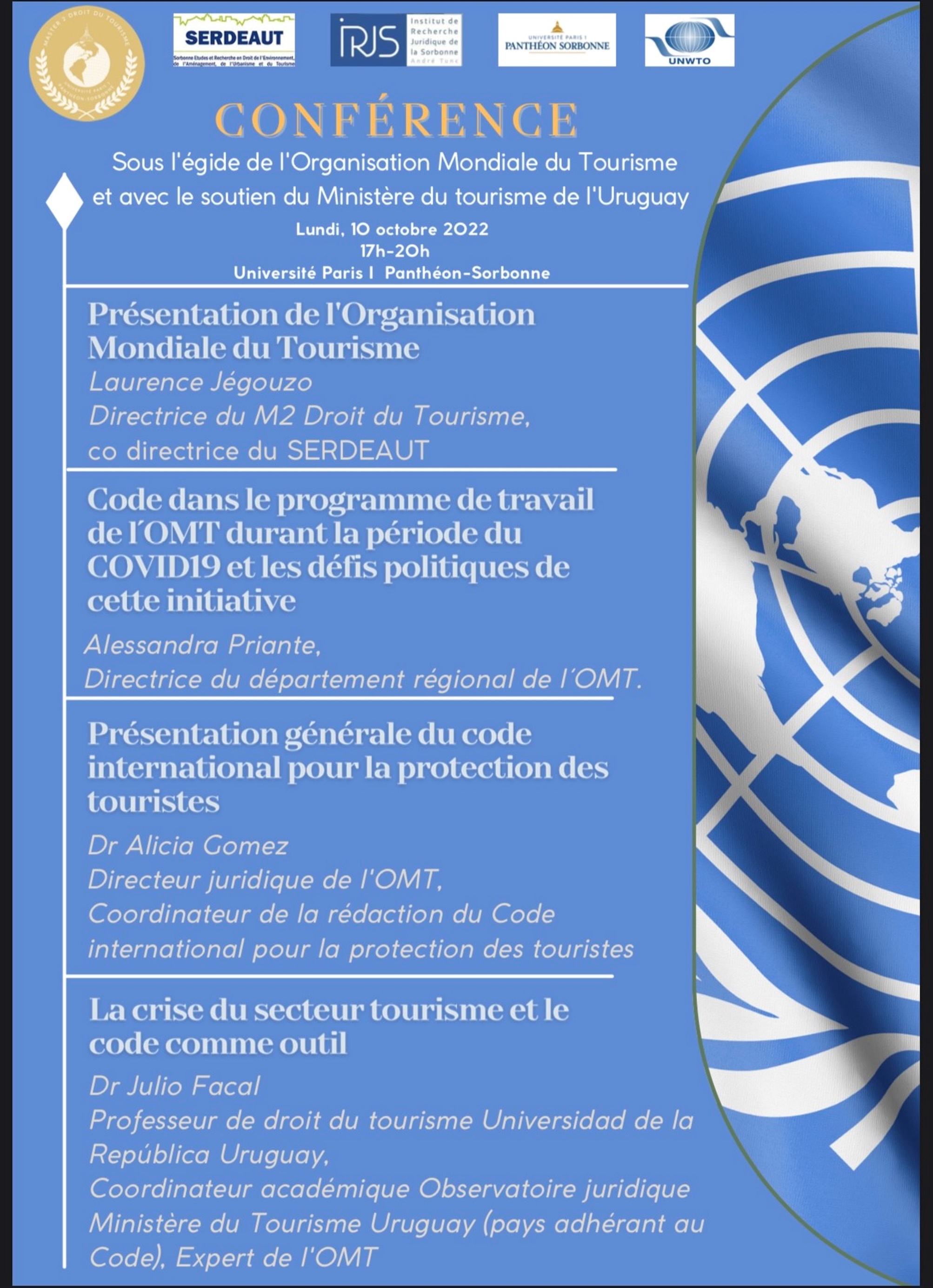 Le programme de la Conférence organisée sous l'égide de l'organisation mondiale du tourisme et le soutien du ministère du Tourisme de l'Uruguay - DR