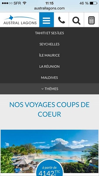 L'application mobile d'Austral Lagons L'application mobile d'Austral Lagons